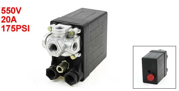550V 20A 175PSI 4-портовый однофазный резьбовой переключатель давления для воздушного компрессора
550V 20A 175PSI 4-портовый однофазный резьбовой переключатель давления для воздушного компрессора