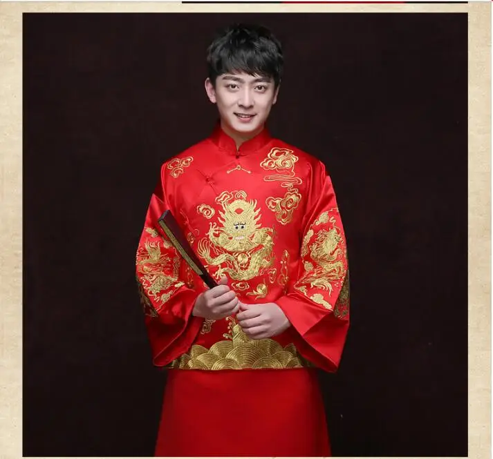 Chinese Traditional Wedding Men Clothing Tang Embroidery Red Bridegroom Dragon Robe Vintage Spring Suit
Chinese Traditional Wedding Men Clothing Tang Embroidery Red Bridegroom Dragon Robe Vintage Spring Suit