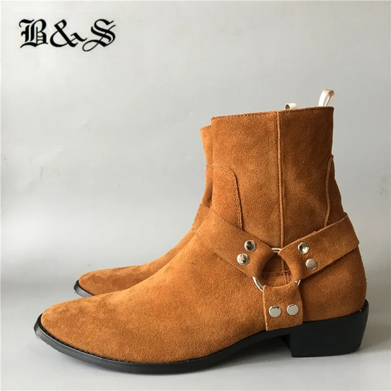 Black& Street NEW designer square toe genuine leather handmade Harness Boots wedge denim business botas High grade shoes
Black& Street NEW designer square toe genuine leather handmade Harness Boots wedge denim business botas High grade shoes