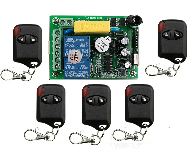 AC220V 2CH 10A RF Wireless Remote Control Switch System 5* cat eye transmitter & 1 *receiver relay Receiver Smart Home Switch
AC220V 2CH 10A RF Wireless Remote Control Switch System 5* cat eye transmitter & 1 *receiver relay Receiver Smart Home Switch