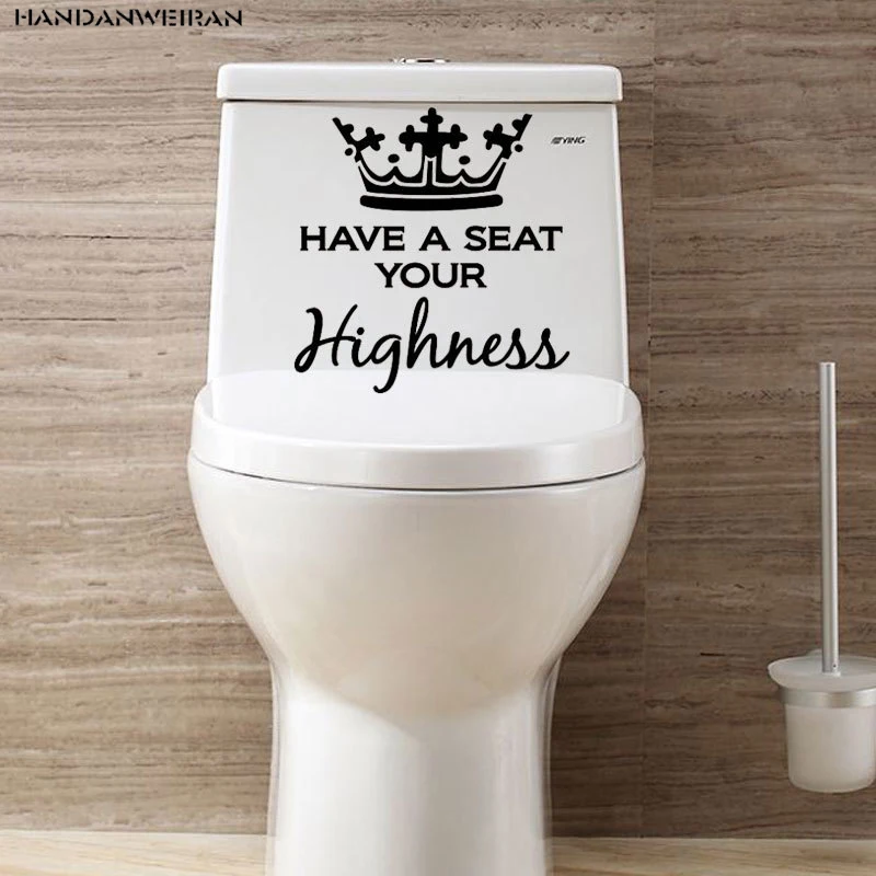 HAVE A Set Your Highness Toilet Sticker, WC Toilet Shower Room Decorate, Wall Stickers, Crown Waterproof Sticker for Wall
HAVE A Set Your Highness Toilet Sticker, WC Toilet Shower Room Decorate, Wall Stickers, Crown Waterproof Sticker for Wall