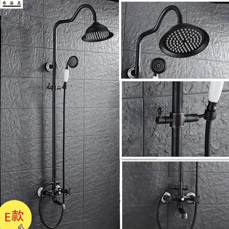 European factory direct all copper black ancient three-hand handheld shower set lift top spray shower faucet wholesale
European factory direct all copper black ancient three-hand handheld shower set lift top spray shower faucet wholesale