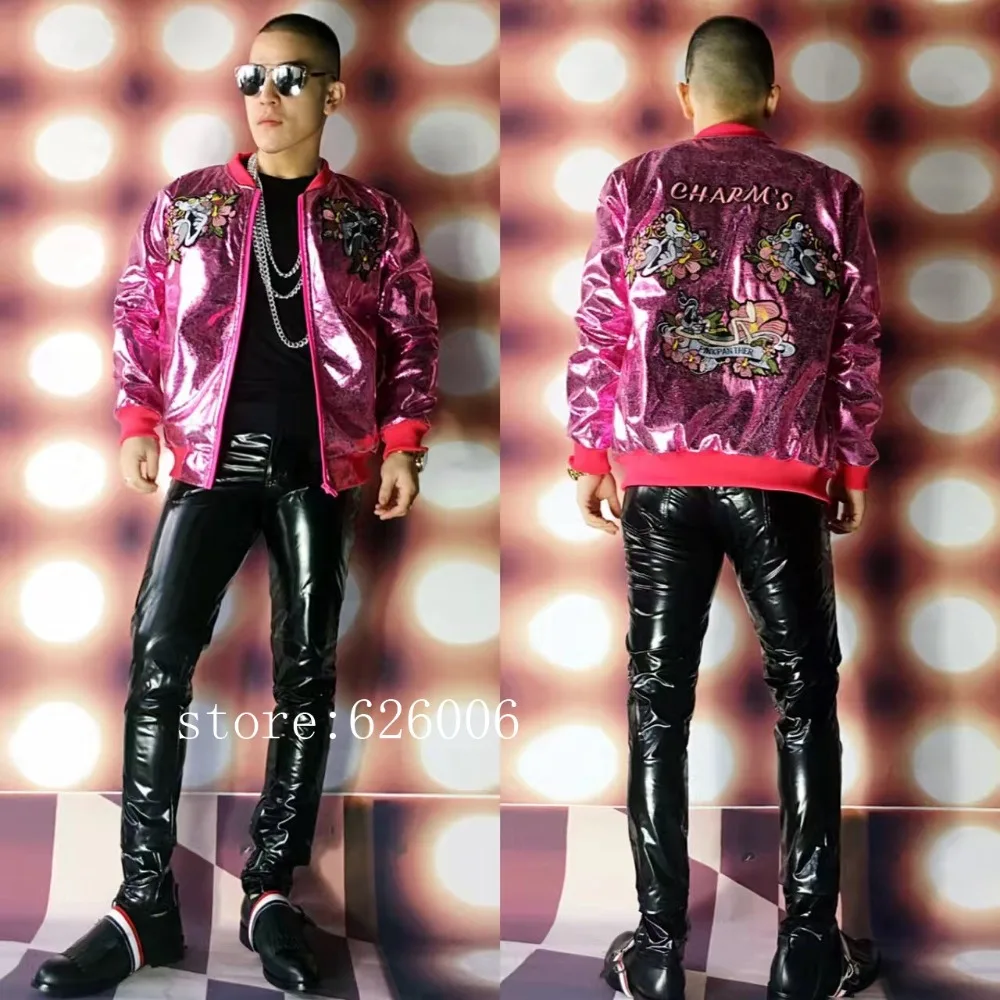 New fashion Male DJ singer Pink Leopard pattern Baseball Jacket Costumes Stage show performance wear
New fashion Male DJ singer Pink Leopard pattern Baseball Jacket Costumes Stage show performance wear