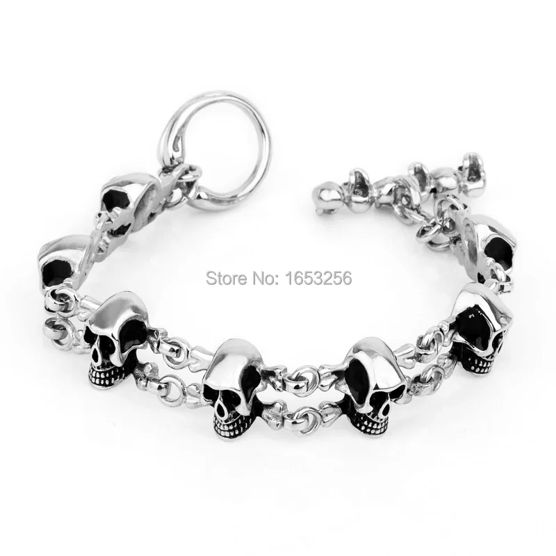 8.26 inch Vintage Casting Stainless Steel Bracelet Gothic Biker Skull Link Chain Bracelet For Men's Jewelry
8.26 inch Vintage Casting Stainless Steel Bracelet Gothic Biker Skull Link Chain Bracelet For Men's Jewelry