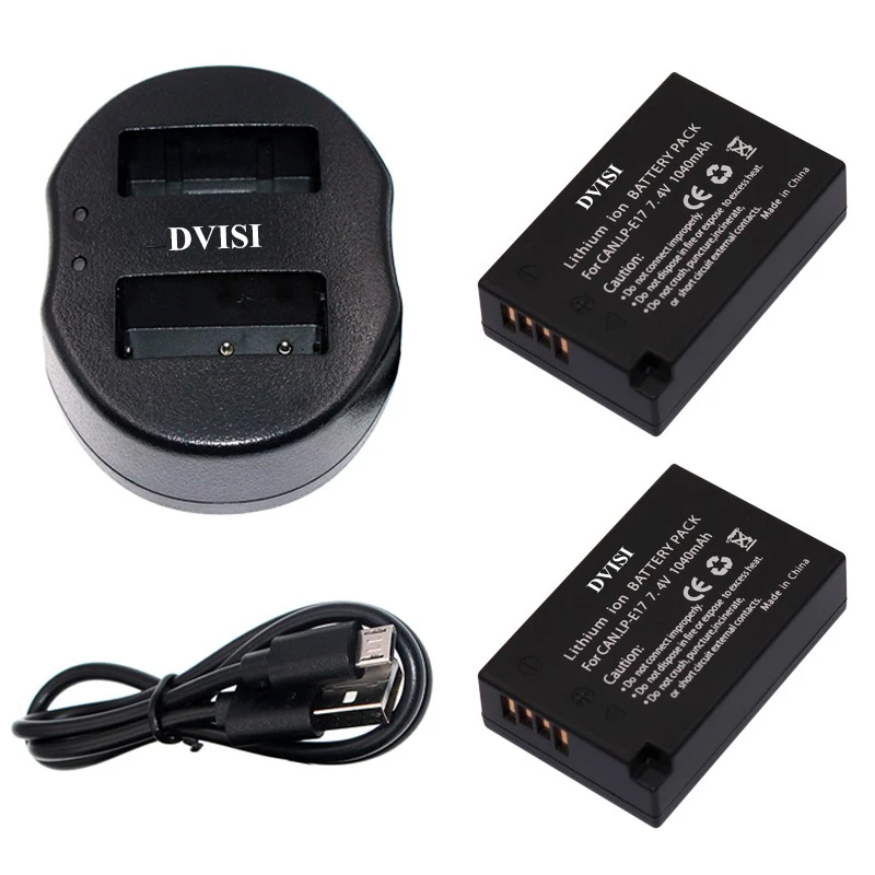 2Pcs LP-E17 LP E17 E17 Rechargeable Battery with USB Dual Charger for Canon EOS Rebel T6i 750D T6s 760D M3 T6s 8000D Kiss X8i
2Pcs LP-E17 LP E17 E17 Rechargeable Battery with USB Dual Charger for Canon EOS Rebel T6i 750D T6s 760D M3 T6s 8000D Kiss X8i