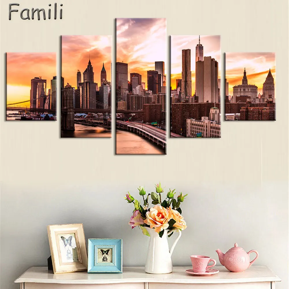 5 Panels New York city picture canvas painting Modern wall picture for living room unframed decorative art print on canvas
5 Panels New York city picture canvas painting Modern wall picture for living room unframed decorative art print on canvas