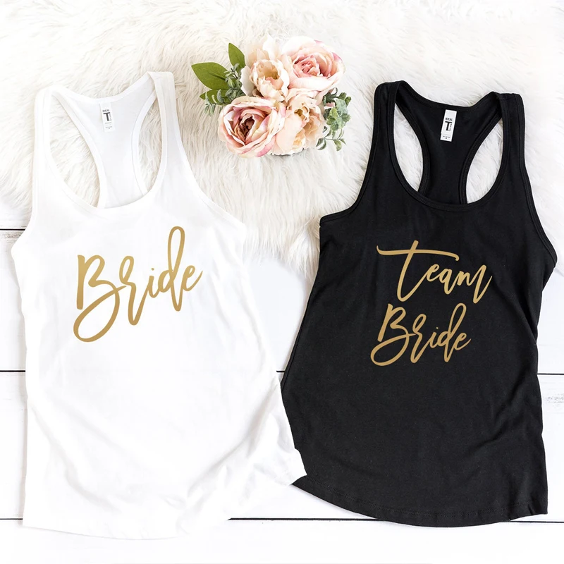 Vest Bride and Team Bride Tank Tops Stylish Ladies Fashion Casual Bachelorette Party Bridesmaid Vest Sleeveless Camisetas Tees
Vest Bride and Team Bride Tank Tops Stylish Ladies Fashion Casual Bachelorette Party Bridesmaid Vest Sleeveless Camisetas Tees