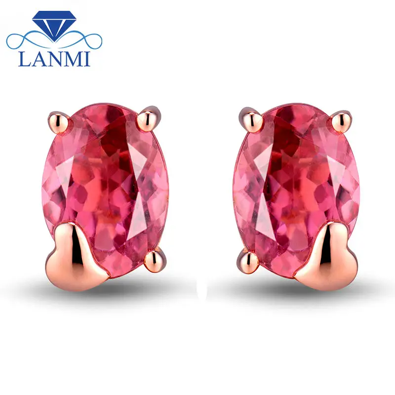 LANMI Natural Tourmaline Studs Earrings Oval Cut 5x7mm Genuine Pink Gemstone Soild 18Kt Rose Gold Earrings Jewelry Lady
LANMI Natural Tourmaline Studs Earrings Oval Cut 5x7mm Genuine Pink Gemstone Soild 18Kt Rose Gold Earrings Jewelry Lady