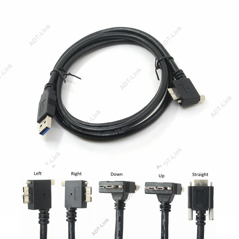 USB 3.0 a-b 90 Degree Right & Left & Up & Down Angled Micro B USB 3.0 With Lock Screws Mount Data cable 1.2m 3m 5m
USB 3.0 a-b 90 Degree Right & Left & Up & Down Angled Micro B USB 3.0 With Lock Screws Mount Data cable 1.2m 3m 5m