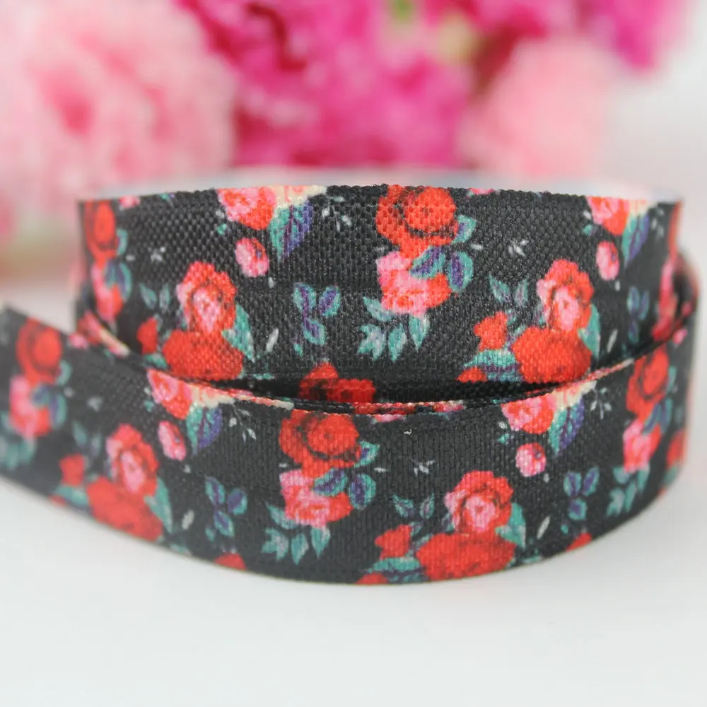5/8'' 16mm flowers printed elastic ribbon foe ribbon DIY handmade stretch black ribbon band 50 yards can custom
5/8'' 16mm flowers printed elastic ribbon foe ribbon DIY handmade stretch black ribbon band 50 yards can custom