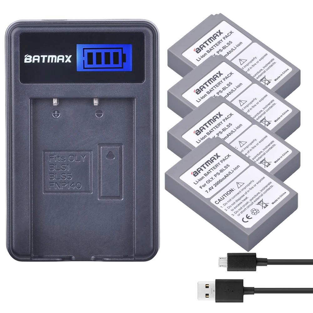 4pcs PS-BLS5 BLS-5 BLS5 BLS-50 BLS50 Battery+LCD Charger for Olympus PEN E-PL2,E-PL5,E-PL6,E-PL7,OM-D E-M10, E-M10 II, Stylus1
4pcs PS-BLS5 BLS-5 BLS5 BLS-50 BLS50 Battery+LCD Charger for Olympus PEN E-PL2,E-PL5,E-PL6,E-PL7,OM-D E-M10, E-M10 II, Stylus1