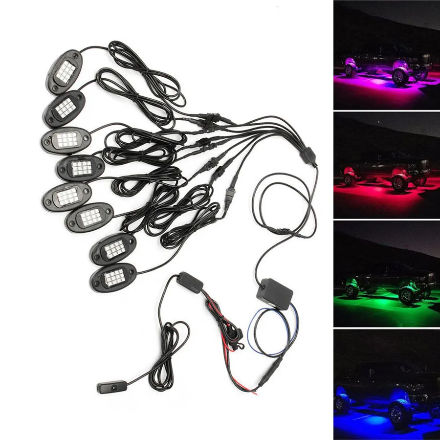 Универсальный 8 шт. RGB 16 Millon цвета LED Rock Light беспроводной Bluetooth приложение управление телефоном под телом внедорожный Грузовик Лодка лампа
Универсальный 8 шт. RGB 16 Millon цвета LED Rock Light беспроводной Bluetooth приложение управление телефоном под телом внедорожный Грузовик Лодка лампа
