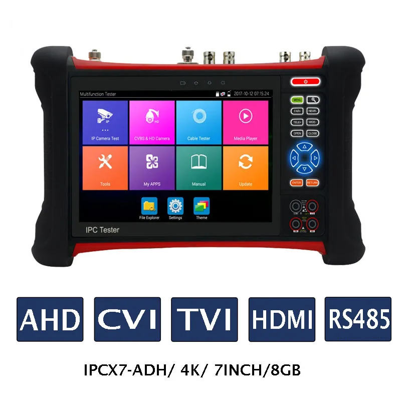 7inch H.265 4K IP Camera tester 8MP TVI CVI AHD HDMI CCTV Camera Tester Monitor with TDR,Cable tracer,8GB SD
7inch H.265 4K IP Camera tester 8MP TVI CVI AHD HDMI CCTV Camera Tester Monitor with TDR,Cable tracer,8GB SD