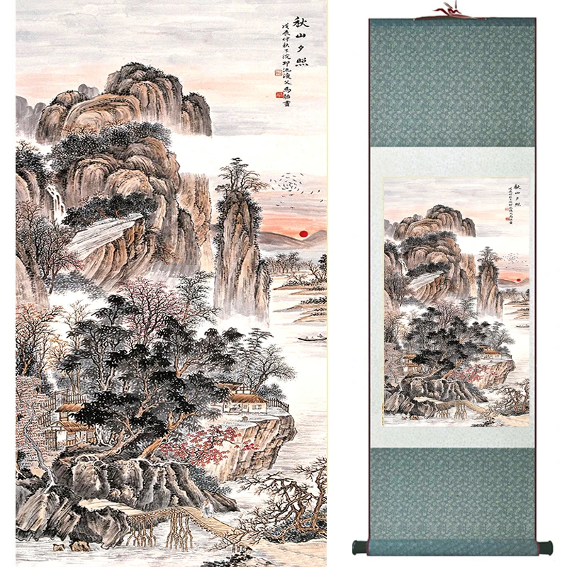 landscape painting Home Office Decoration Chinese scroll painting Mountain and water painting19060805
landscape painting Home Office Decoration Chinese scroll painting Mountain and water painting19060805