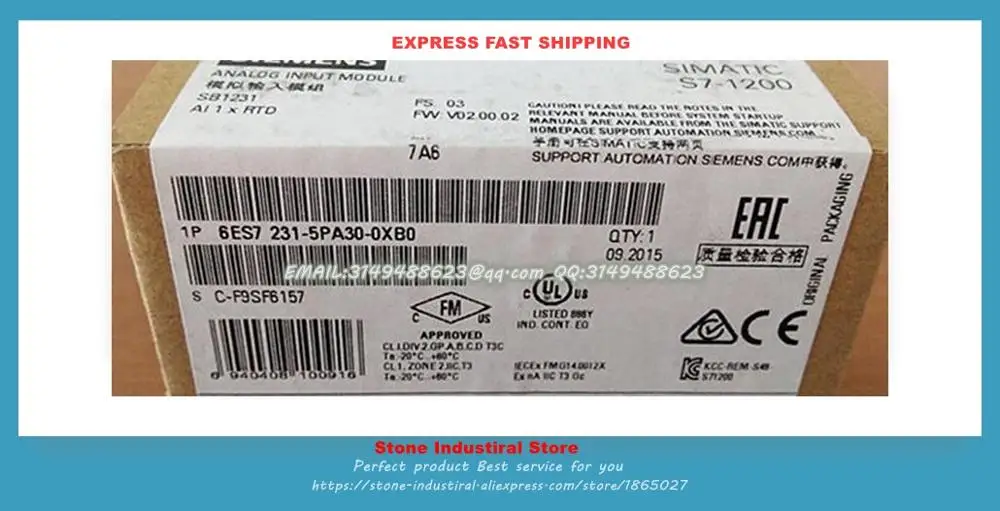 SB1231 Thermal Resistance Signal Module 6ES7231-5PA30-0XB0 6ES7 231-5PA3O-OXBO New
SB1231 Thermal Resistance Signal Module 6ES7231-5PA30-0XB0 6ES7 231-5PA3O-OXBO New