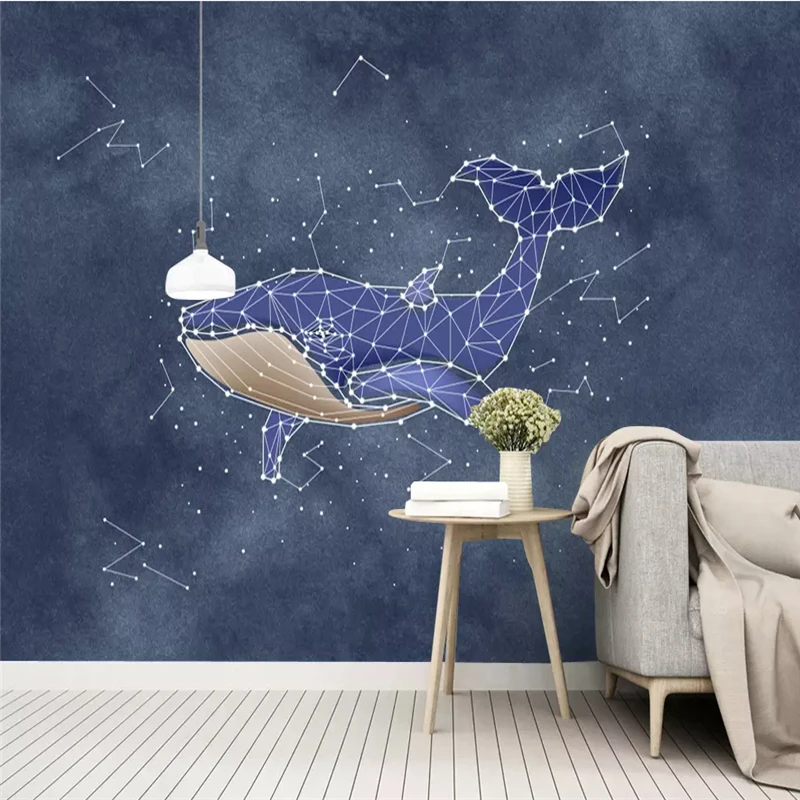 Decorative wallpaper American simple fashion hand-painted style watercolor shark constellation background wall
Decorative wallpaper American simple fashion hand-painted style watercolor shark constellation background wall