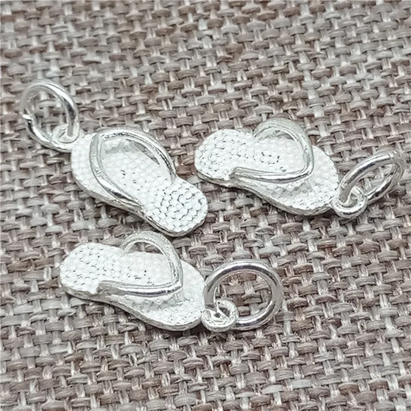 6 Sterling Silver Flip Flop Charms 925 Silver Slipper Shoe Pendant for Necklace Bracelet
6 Sterling Silver Flip Flop Charms 925 Silver Slipper Shoe Pendant for Necklace Bracelet