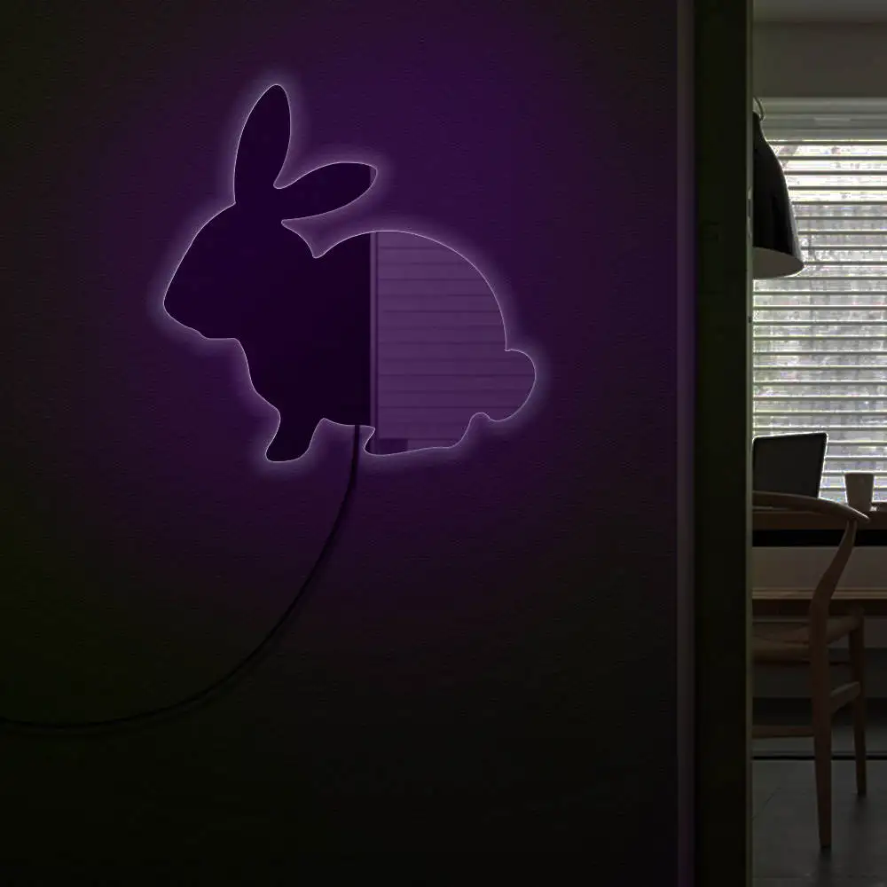 Bunny Rabbit Wall Mirror with LED Backlight Kids Room Decor Wall Light Woodland Animals Bunnies Pet Silhouette Nursery Wall Art
Bunny Rabbit Wall Mirror with LED Backlight Kids Room Decor Wall Light Woodland Animals Bunnies Pet Silhouette Nursery Wall Art