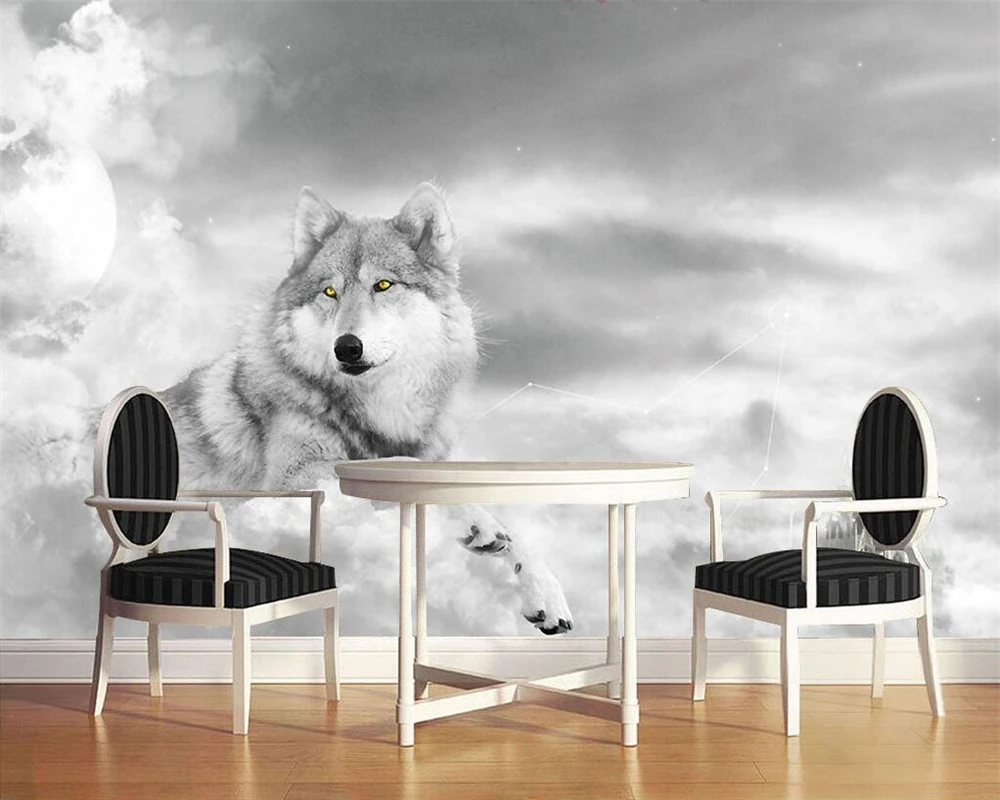 Custom wallpaper murals personality TV background wall Black and white animal wolf decoration painting 3d wallpaper обои
Custom wallpaper murals personality TV background wall Black and white animal wolf decoration painting 3d wallpaper обои