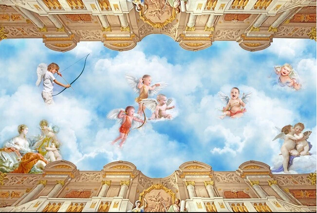 Custom ceiling wallpaper,European style heaven little angel murals for the living room bedroom ceiling wall waterproof wallpaper
Custom ceiling wallpaper,European style heaven little angel murals for the living room bedroom ceiling wall waterproof wallpaper