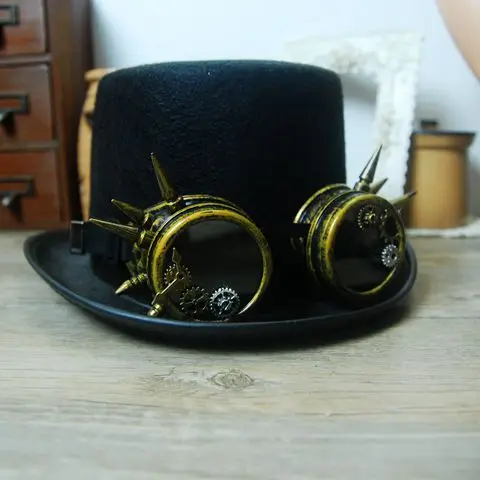 Cyber Steampunk Hat With Goggles Gothic Fancy Dress Vintage Retro Cosplay Hats Handmade
Cyber Steampunk Hat With Goggles Gothic Fancy Dress Vintage Retro Cosplay Hats Handmade