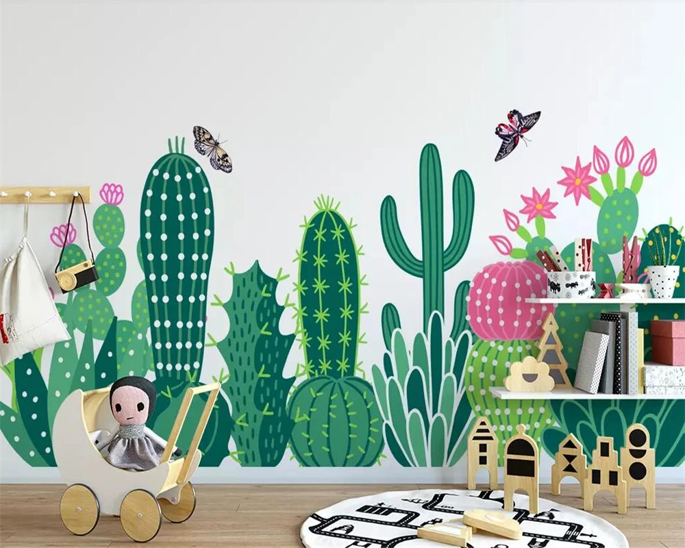Beibehang Custom wallpaper Nordic minimalist hand-painted American garden cactus children's room background wall 3d wallpaper
Beibehang Custom wallpaper Nordic minimalist hand-painted American garden cactus children's room background wall 3d wallpaper