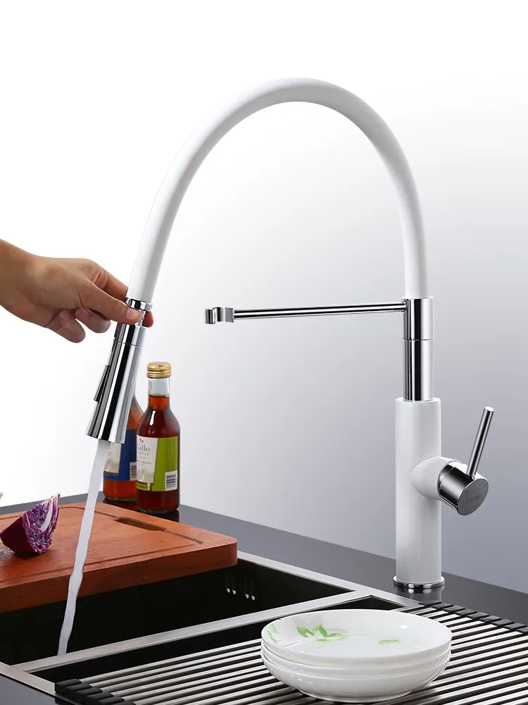 Fashion White/Black brass kitchen faucet Pull down faucet Cold and hot water kitchen faucet 360 degree rotatable mixer faucet
Fashion White/Black brass kitchen faucet Pull down faucet Cold and hot water kitchen faucet 360 degree rotatable mixer faucet