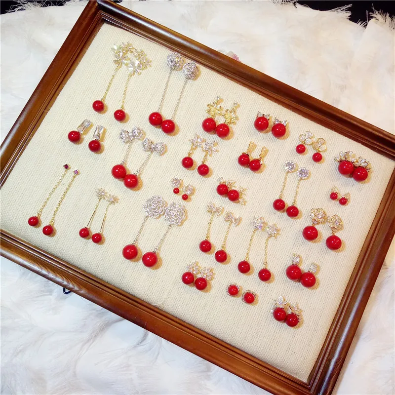 Red Imitation Pearls Drop Earrings For Women S925 Sterling Jewelry Temperament Long Vintage Bridal Crystal Brincos
Red Imitation Pearls Drop Earrings For Women S925 Sterling Jewelry Temperament Long Vintage Bridal Crystal Brincos