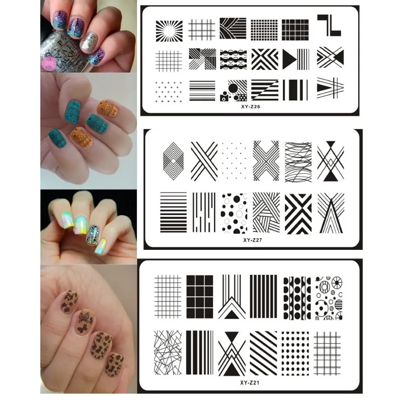 New Geometry Pattern Nail Templates XY-Z Series Rectangle Nail Art Image Stamp Stamping Plates 6*12cm
New Geometry Pattern Nail Templates XY-Z Series Rectangle Nail Art Image Stamp Stamping Plates 6*12cm