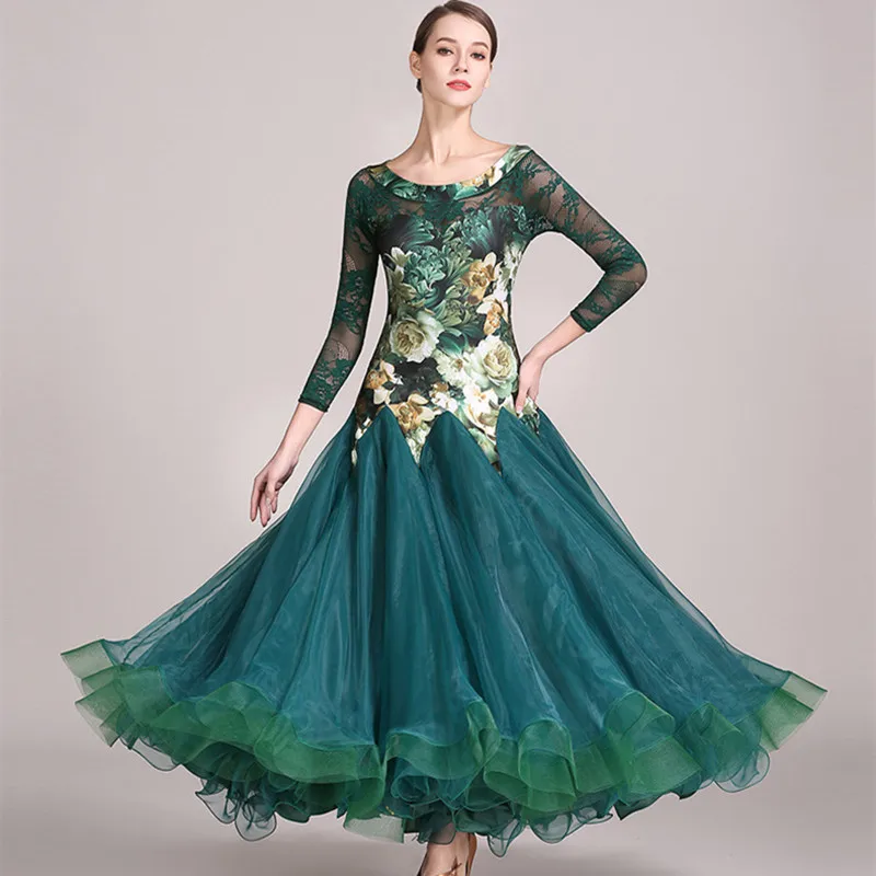 Green Printing Women Ballroom Dance Dresses Ballroom Waltz Dresses Standard Social Dress Rumba Costumes Tango Dance Wear
Green Printing Women Ballroom Dance Dresses Ballroom Waltz Dresses Standard Social Dress Rumba Costumes Tango Dance Wear
