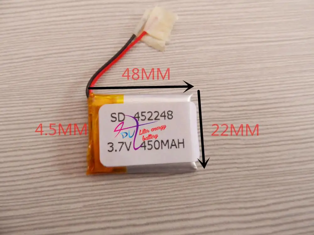 best battery brand 3.7V polymer lithium battery 452248 MP3 recorder wireless headset 450mAH
best battery brand 3.7V polymer lithium battery 452248 MP3 recorder wireless headset 450mAH