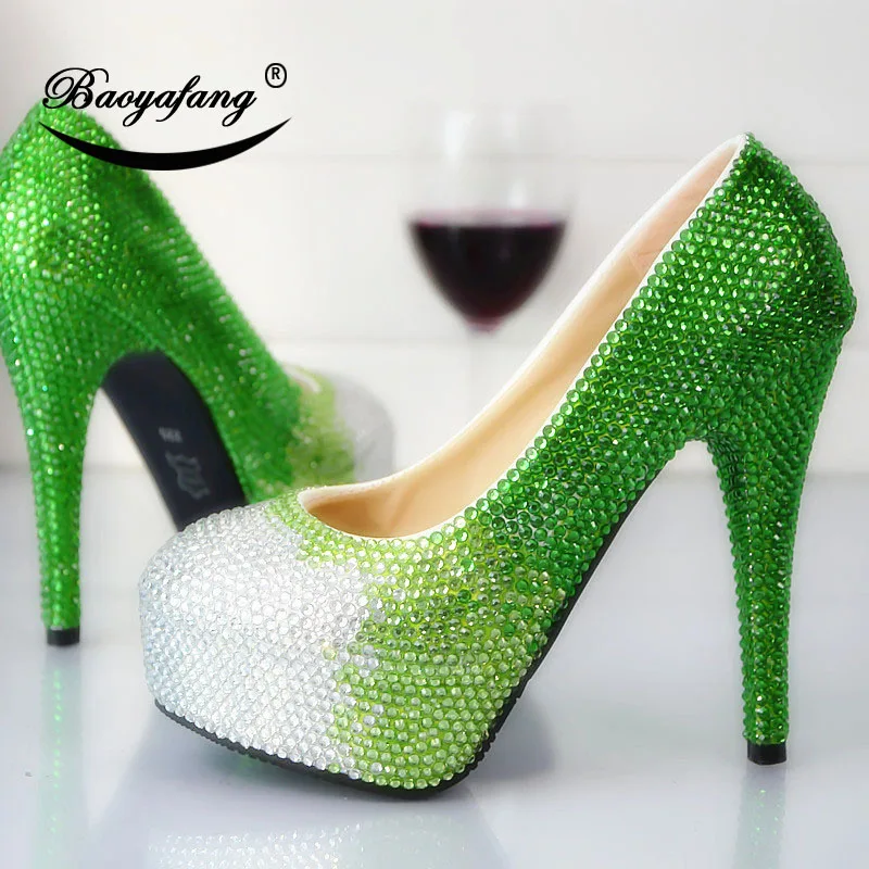 2019 Womens wedding shoes Green Gradual Fashion Wedding shoes Crystal Shoe Bride bridesmaid's sweet party shoe
2019 Womens wedding shoes Green Gradual Fashion Wedding shoes Crystal Shoe Bride bridesmaid's sweet party shoe