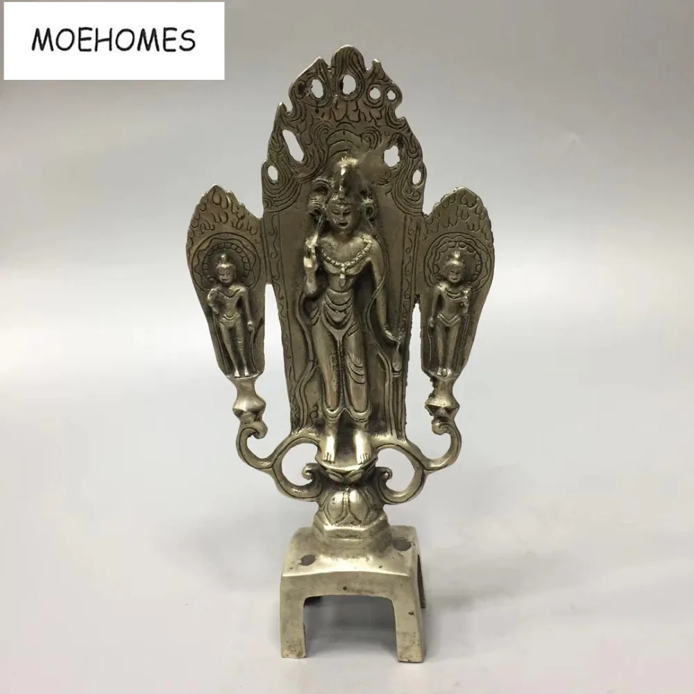 MOEHOMES COLLECTIBLE HOME DECORATED OLD HANDWORK TIBET SILVER CARVED THREE BUDDHA STATUE metal crafts
MOEHOMES COLLECTIBLE HOME DECORATED OLD HANDWORK TIBET SILVER CARVED THREE BUDDHA STATUE metal crafts