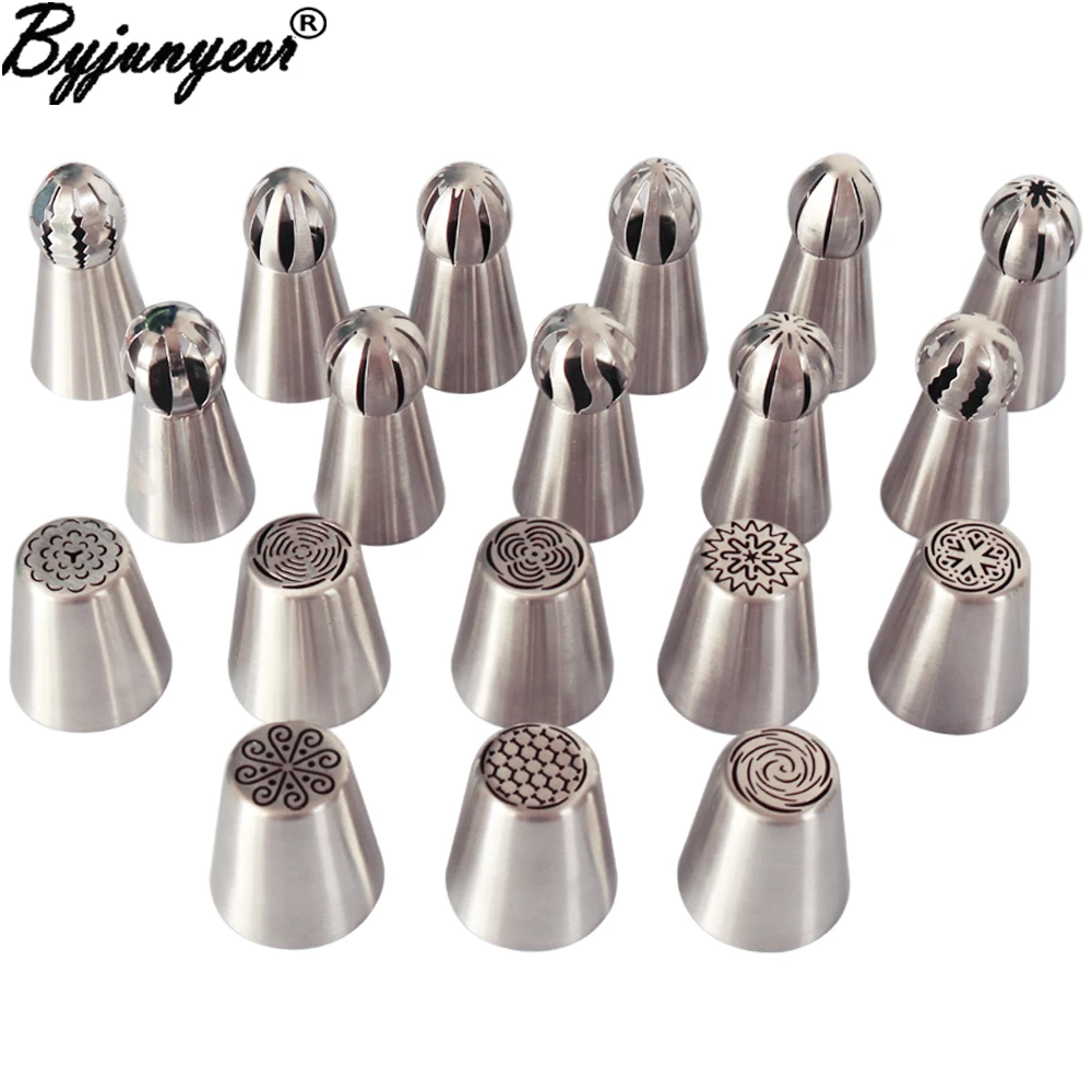 Byjunyeor 19 Pcs/Set Russian Icing Piping Nozzles Ball Stainless Steel Cake Decorating Cake Set CS104
Byjunyeor 19 Pcs/Set Russian Icing Piping Nozzles Ball Stainless Steel Cake Decorating Cake Set CS104