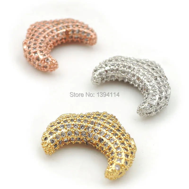 16*12*5mm Micro Pave Clear CZ Crescent Beads Fit For Making DIY Bracelets Or Necklaces Jewelry
16*12*5mm Micro Pave Clear CZ Crescent Beads Fit For Making DIY Bracelets Or Necklaces Jewelry
