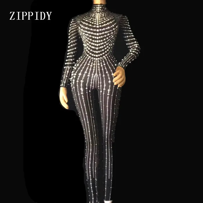 Fashion Black Nude Pearls Jumpsuit One-piece Stretch Sexy Bodysuit Stage Performance Party Celebrate luxurious Leggings
Fashion Black Nude Pearls Jumpsuit One-piece Stretch Sexy Bodysuit Stage Performance Party Celebrate luxurious Leggings