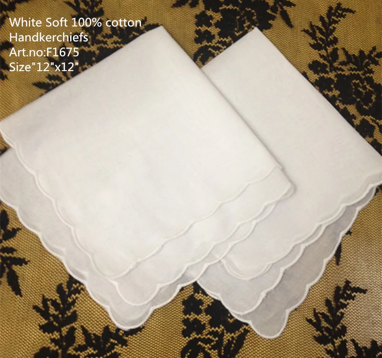 Set of 60 Fashion Ladies Handkerchiefs 12"x12"White cotton lover Handkerchief with Embroidered scallop edges Sweet Heart Hankies
Set of 60 Fashion Ladies Handkerchiefs 12"x12"White cotton lover Handkerchief with Embroidered scallop edges Sweet Heart Hankies