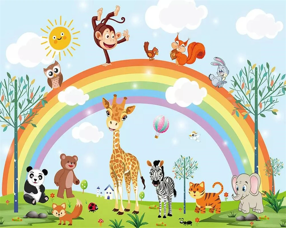 Customized wallpaper murals hand drawn cartoon animal rainbow children room Boys and girls Home background wall wallpaper
Customized wallpaper murals hand drawn cartoon animal rainbow children room Boys and girls Home background wall wallpaper
