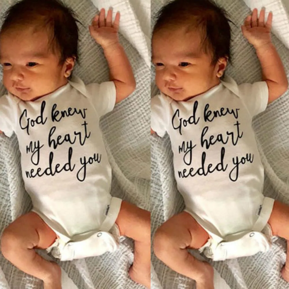 Новый Повседневный комбинезон для новорожденных с надписью «God знал My Heart Need You», комбинезон для девочек и мальчиков с коротким рукавом, наряды, одежда
Новый Повседневный комбинезон для новорожденных с надписью «God знал My Heart Need You», комбинезон для девочек и мальчиков с коротким рукавом, наряды, одежда