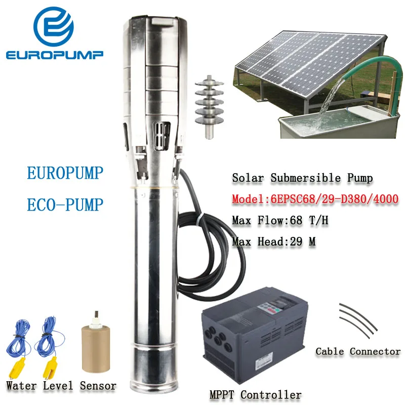EUROPUMP Solar Pump 6Inch 5HP outlet 4" Max Lift 29M Flow 68000LPH DC Solar Water Pump With MPPT MODEL(6EPSC68/29-D380/4000)
EUROPUMP Solar Pump 6Inch 5HP outlet 4" Max Lift 29M Flow 68000LPH DC Solar Water Pump With MPPT MODEL(6EPSC68/29-D380/4000)
