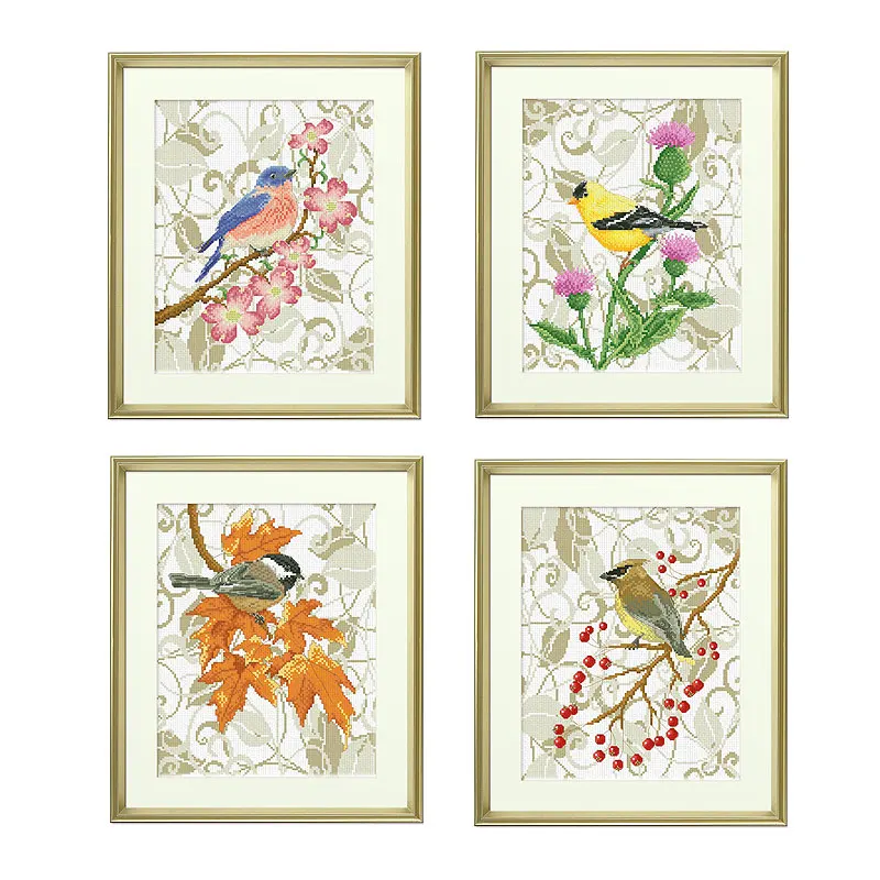 Four Seasons Cross Stitch Kit B532 retro pattern birds and flowers 11CT water-soluble ink printed cloth needlework
Four Seasons Cross Stitch Kit B532 retro pattern birds and flowers 11CT water-soluble ink printed cloth needlework