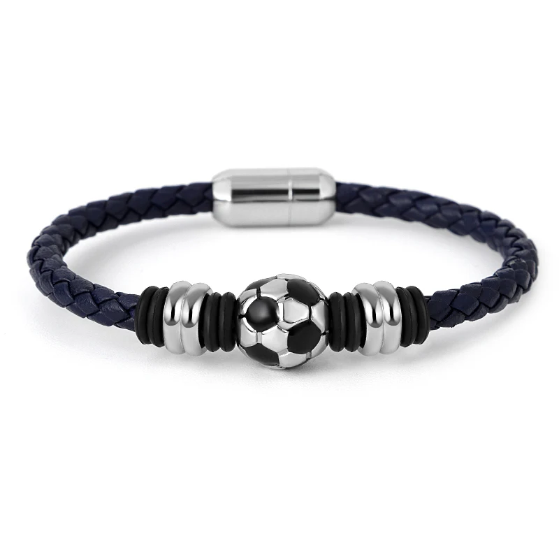 New Casual Sport Football Charm Bracelets for Women Men Player Soccer Fan's Leather Rope Bracelet Stainless Steel Jewelry
New Casual Sport Football Charm Bracelets for Women Men Player Soccer Fan's Leather Rope Bracelet Stainless Steel Jewelry