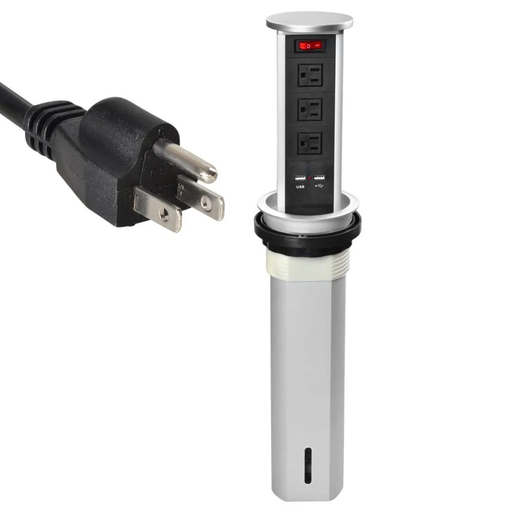 Desk cable management box-Pop up outlet-Automatic connectivity box: 3 US Plug and 2 USB Ports for Office/Kitchen/Conference Room
Desk cable management box-Pop up outlet-Automatic connectivity box: 3 US Plug and 2 USB Ports for Office/Kitchen/Conference Room