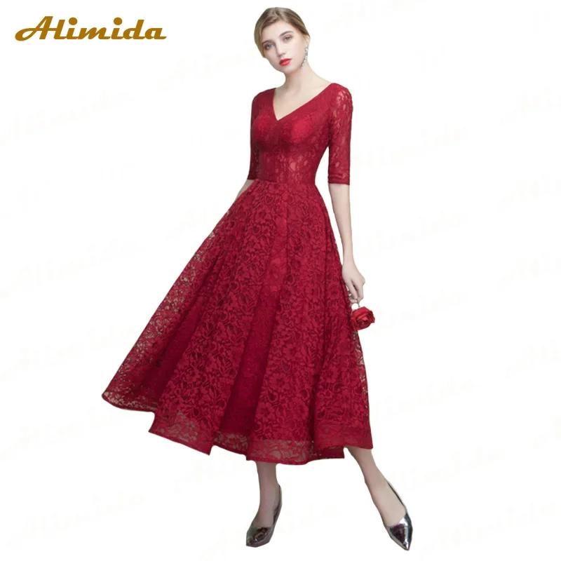 ALIMIDA A-Line Lace Evening Dress 2020 Red Carpet Party Dress Long Formal Prom Dresses Half Sleeve Sexy V-Neck robe de soiree
ALIMIDA A-Line Lace Evening Dress 2020 Red Carpet Party Dress Long Formal Prom Dresses Half Sleeve Sexy V-Neck robe de soiree