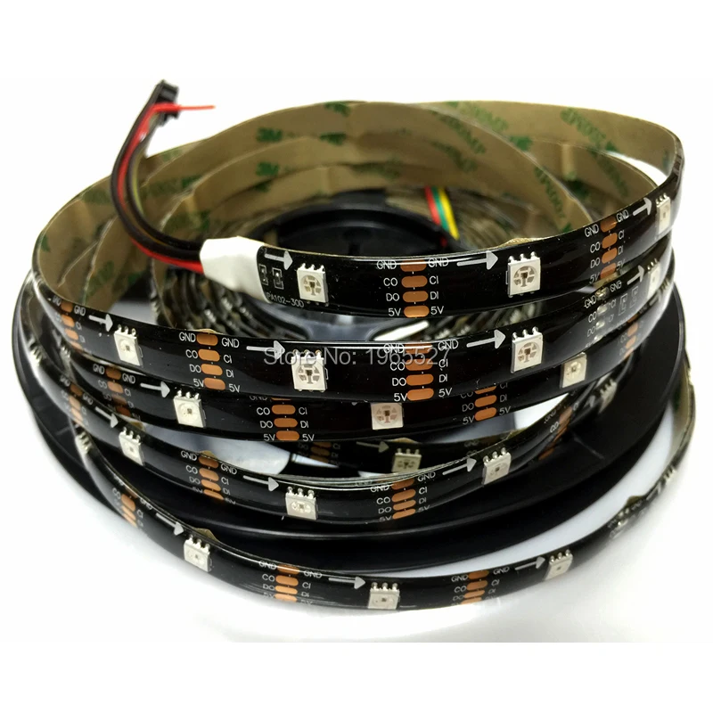 5M 30LEDs/m HD107S(similar APA102/APA107) RGB LED Strip 5050 Digital Flexible Tape Light 5V Black PCB Waterproof IP65
5M 30LEDs/m HD107S(similar APA102/APA107) RGB LED Strip 5050 Digital Flexible Tape Light 5V Black PCB Waterproof IP65