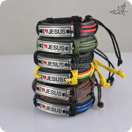 120pcs/lot MIX Color I Love JESUS Bracelets Leather Alloy ID Bracelet Fashion Catholic Christian Religious Jewelry
120pcs/lot MIX Color I Love JESUS Bracelets Leather Alloy ID Bracelet Fashion Catholic Christian Religious Jewelry