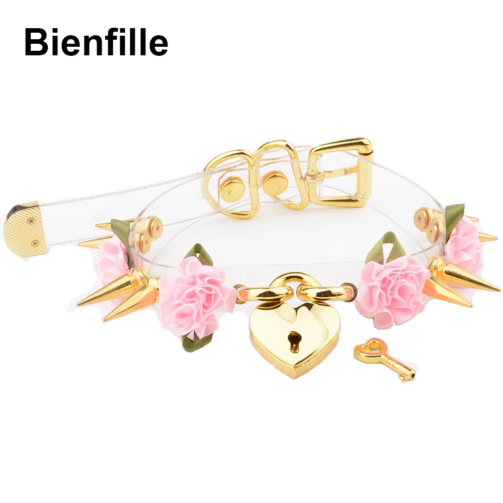 Lolita Cute Girl 100% Hand Crafted Gold Spiked Lock Heart Collar With Key Rose Flowers Spikes Choker Transparent Necklace
Lolita Cute Girl 100% Hand Crafted Gold Spiked Lock Heart Collar With Key Rose Flowers Spikes Choker Transparent Necklace