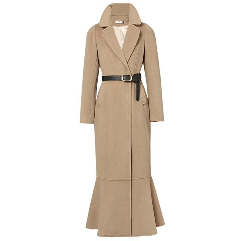 Vintage Women Long Woolen Coat Winter New slim Fashion Mermaid wool blends coat
Vintage Women Long Woolen Coat Winter New slim Fashion Mermaid wool blends coat