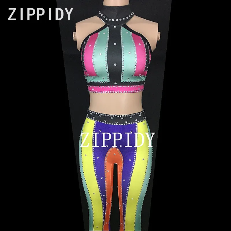 Colorful Printed Rhinestones Bra Pants Two-piece Stretch Wear Female Singer Dance Party Stage Show Costume Sexy Women's Set
Colorful Printed Rhinestones Bra Pants Two-piece Stretch Wear Female Singer Dance Party Stage Show Costume Sexy Women's Set