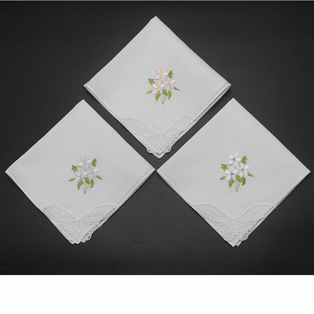 Embroidered Handkerchief Cotton White Handkerchief, Embroidery Lace, Single Side Edge, 60Pcs Lot
Embroidered Handkerchief Cotton White Handkerchief, Embroidery Lace, Single Side Edge, 60Pcs Lot